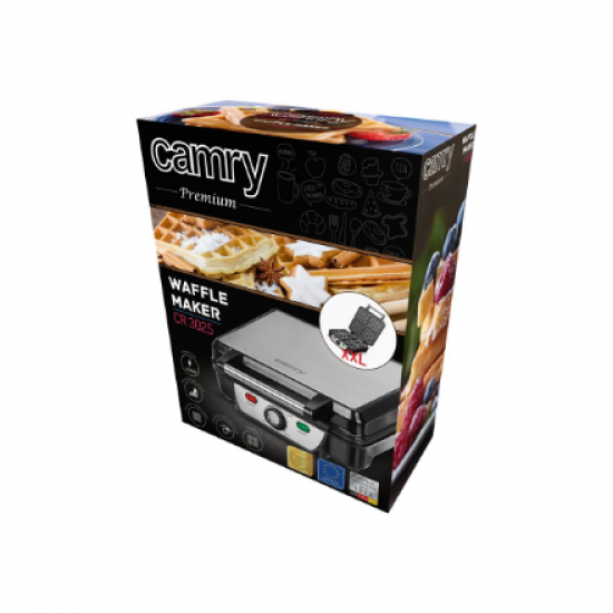 Camry | Waffle maker | CR 3025 | 1150 W | Number of pastry 4 | Belgium | Black/Stainless steel