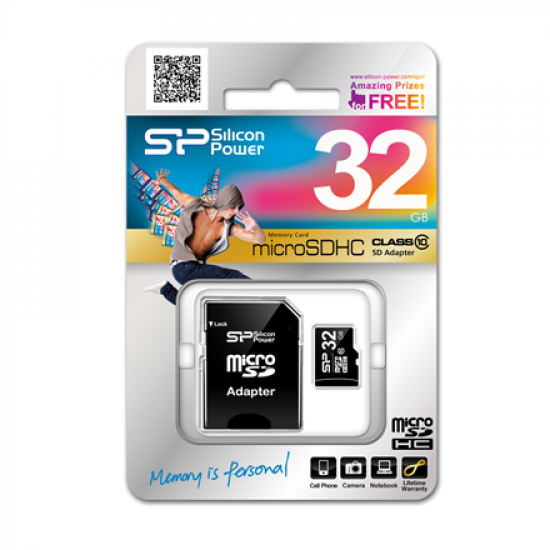 Silicon Power | 32 GB | MicroSDHC | Flash memory class 10 | SD adapter