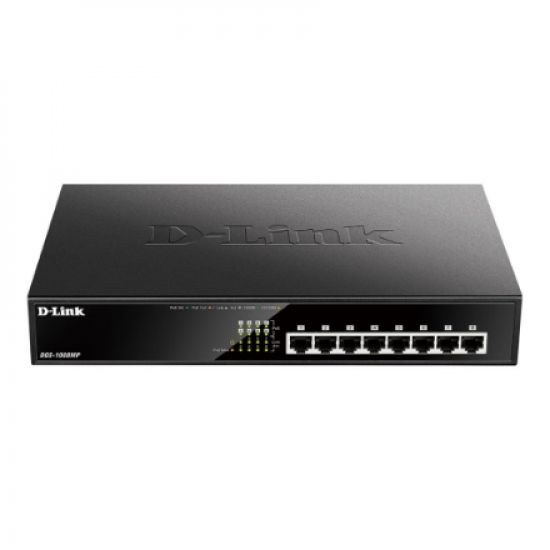 D-Link | Switch | DGS-1008MP | Unmanaged | Rack mountable | Gigabit Ethernet (copper) ports quantity 8 | Power over Ethernet (PoE) ports quantity 8 | Power supply type Single | 24 month(s)