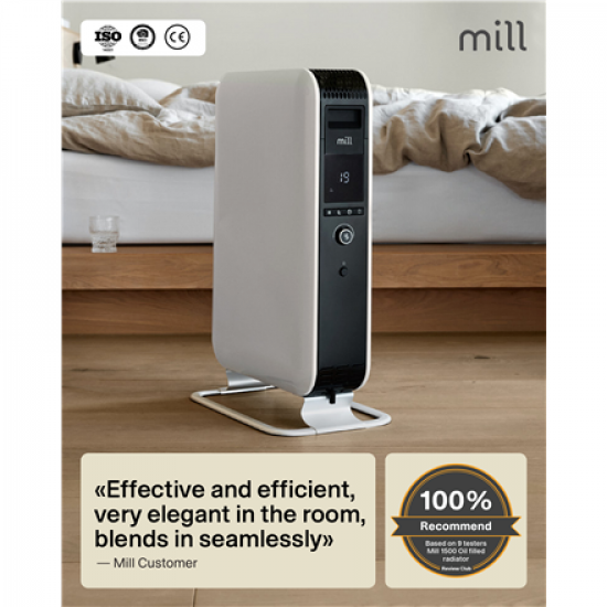 Mill | Heater | AB-H1500DN | Oil Filled Radiator | 1500 W | Number of power levels 3 | Suitable for rooms up to 16-24 m² | White