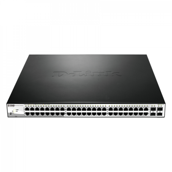D-Link | Switch | DGS-1210-52MP | Web Management | Rack mountable | Gigabit Ethernet (copper) ports quantity 48 | SFP ports quantity 4 | Power over Ethernet (PoE) ports quantity 40 | PoE/Poe+ ports quantity 8 | Power supply type Single | 24 month(s)