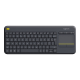 Logitech | K400 Plus | Keyboard with Trackpad | Wireless | US | Black | USB port