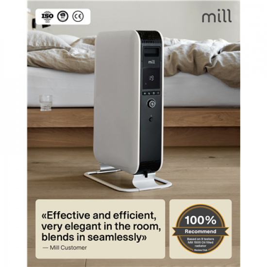 Mill | Heater | AB-H1000DN | Oil Filled Radiator | 1000 W | Number of power levels 3 | Suitable for rooms up to 12-16 m³ | White