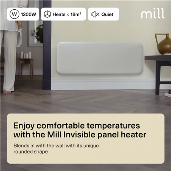 Mill | Heater | IB1200DN Steel | Panel Heater | 1200 W | Number of power levels 1 | Suitable for rooms up to 14-18 m² | White | N/A