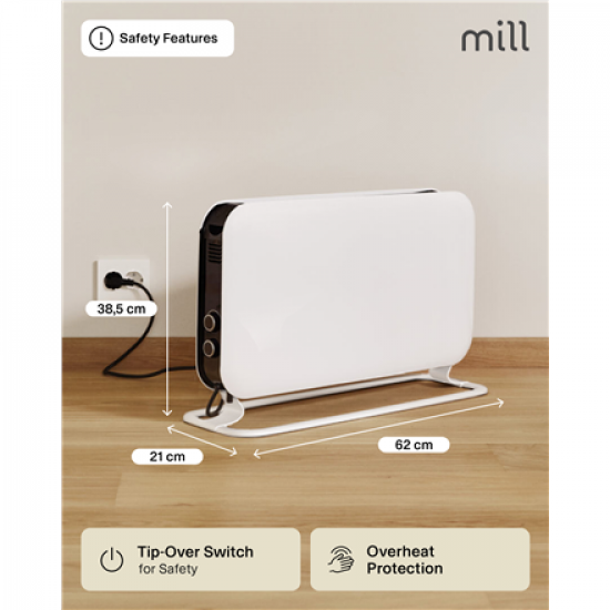 Mill | Heater | SG2000MEC | Convection Heater | 2000 W | Number of power levels 3 | Suitable for rooms up to 5-20 m² | White | N/A