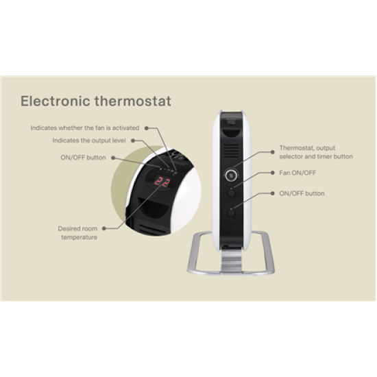 Mill | Heater | SG2000LED | Convection Heater | 2000 W | Number of power levels 3 | Suitable for rooms up to 5-20 m² | White