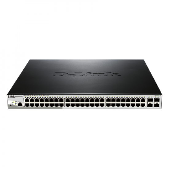 D-Link | Metro Ethernet Switch | DGS-1210-52MP/ME | Managed L2 | Rack mountable | Gigabit Ethernet (copper) ports quantity 48 | SFP ports quantity 4 | Power over Ethernet (PoE) ports quantity 40 | PoE/Poe+ ports quantity 8 | Power supply type Single | 24 