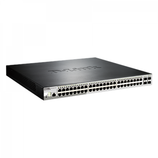 D-Link | Metro Ethernet Switch | DGS-1210-52MP/ME | Managed L2 | Rack mountable | Gigabit Ethernet (copper) ports quantity 48 | SFP ports quantity 4 | Power over Ethernet (PoE) ports quantity 40 | PoE/Poe+ ports quantity 8 | Power supply type Single | 24 