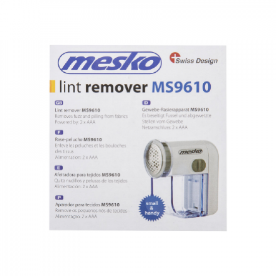 Mesko | Lint remover | MS 9610 | White | AAA batteries