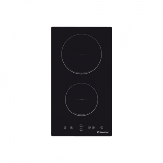 Candy | Domino | CDH 30 | Vitroceramic | Number of burners/cooking zones 2 | Touch | Timer | Black | Display