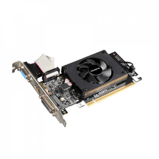Gigabyte | GV-N710D3-2GL 2.0 | NVIDIA | 2 GB | GeForce GT 710 | DDR3 | Cooling type Active | DVI-D ports quantity 1 | HDMI ports quantity 1 | PCI Express 2.0 | Memory clock speed 1600 MHz | Processor frequency 954 MHz | VGA (D-Sub) ports quantity 1