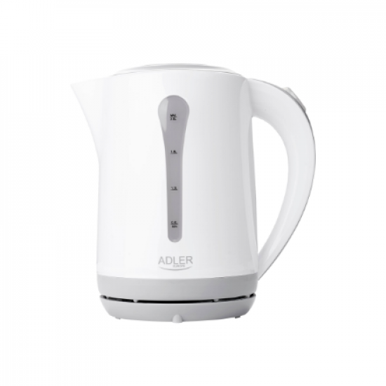 Kettle | Adler | AD 1244 | Standard kettle | 2000 W | 2.5 L | Plastic | 360° rotational base | White