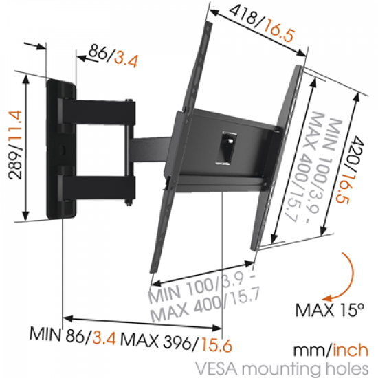 Vogels | Wall mount | MA3040-A1 | Full Motion | 32-65 