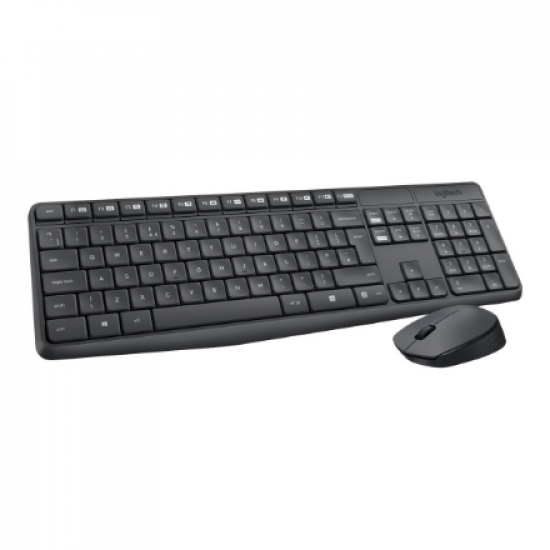 Logitech | MK235 | Keyboard and Mouse Set | Wireless | Mouse included | Batteries included | US | Black | 475 g