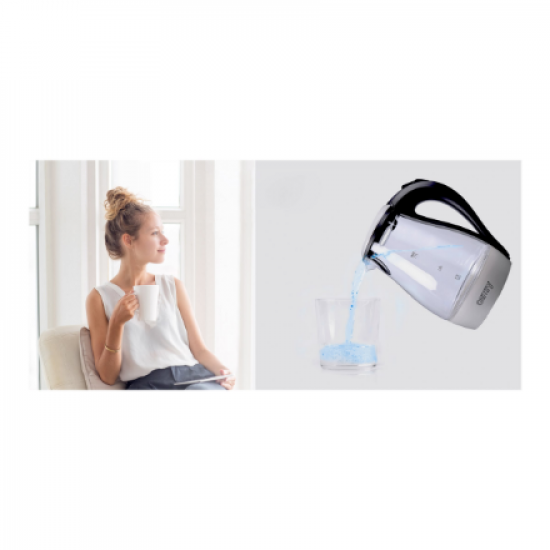 Camry | CR 1251 | Standard kettle | 2000 W | 1.7 L | Glass | 360° rotational base | Glass/Black