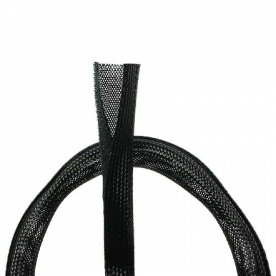 Cable Flex Wrap | KAB0006 | Flexible and soft cable conduit. Bundles and protects cables reliably. Cut to the required length. Velcro fastener. With flame-retardant feature. Bundle Diameter 32 mm. | Black | 1.8 m