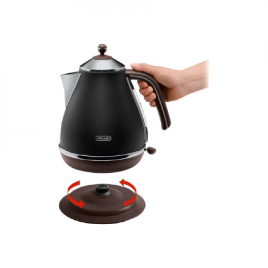 Delonghi | Icona Vintage | KBOV2001BK | Standard kettle | 2000 W | 1.7 L | Stainless steel | 360° rotational base | Black