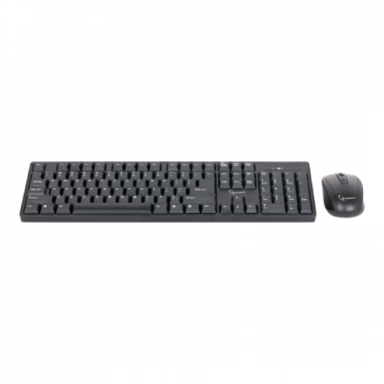Gembird | Keyboard and mouse | KBS-W-01 | Keyboard and Mouse Set | Wireless | Mouse included | Batteries included | US | Black | 390 g | Numeric keypad