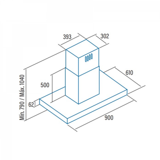 CATA | Hood | ISLA LEGEND | Island | Energy efficiency class A+ | Width 90 cm | 820 m³/h | Touch control | LED | Stainless steel