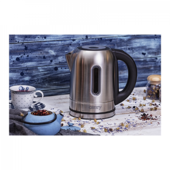 Camry | Kettle | CR 1253 | With electronic control | 2200 W | 1.7 L | Stainless steel | 360° rotational base | Stainless steel