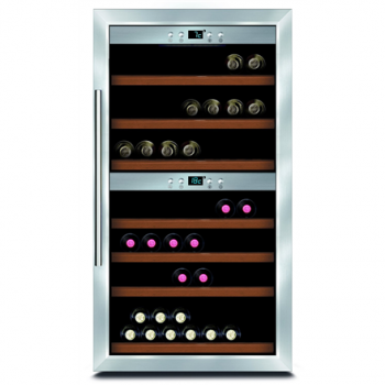 Caso | Wine cooler | Wine Comfort 66 | Energy efficiency class G | Showcase | Free standing | Bottles capacity Up to 66 bottles | Cooling type Compressor technology | Stainless steel/Black