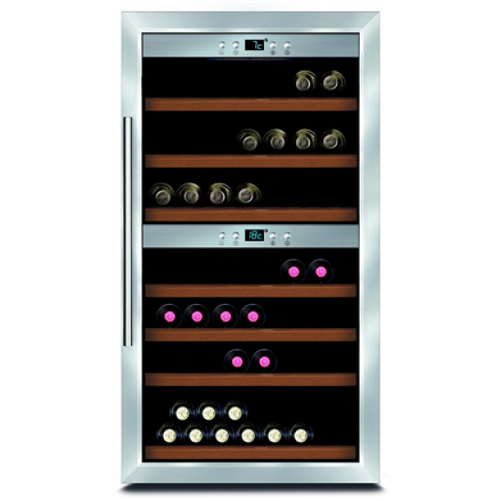 Caso | Wine cooler | Wine Comfort 66 | Energy efficiency class G | Showcase | Free standing | Bottles capacity Up to 66 bottles | Cooling type Compressor technology | Stainless steel/Black