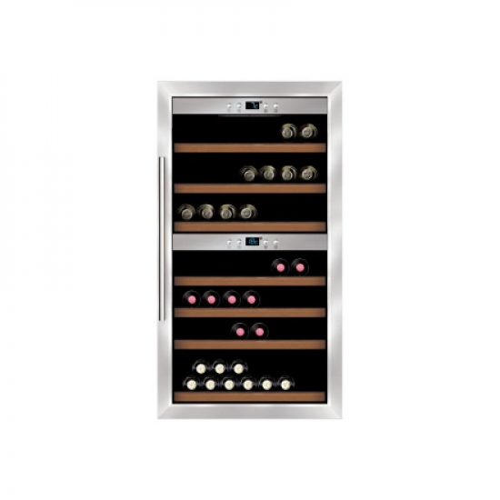 Caso | Wine cooler | Wine Comfort 66 | Energy efficiency class G | Showcase | Free standing | Bottles capacity Up to 66 bottles | Cooling type Compressor technology | Stainless steel/Black