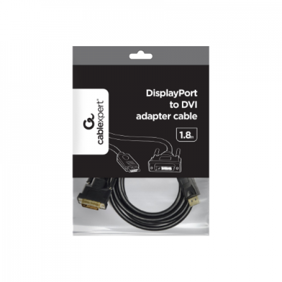 Cablexpert | Adapter cable | DisplayPort | DVI | DP to DVI-D | 1.8 m