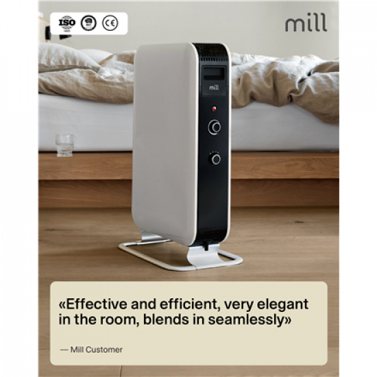 Mill | Heater | AB-H1000MEC | Oil Filled Radiator | 1000 W | Number of power levels 3 | Suitable for rooms up to 12-16 m² | White