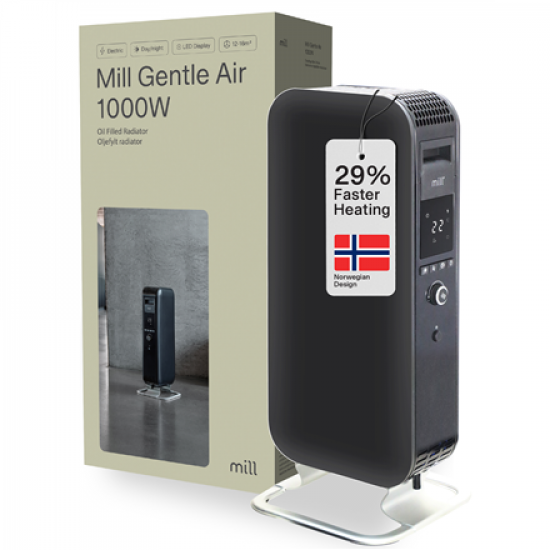 Mill | Heater | AB-H1000DN | Oil Filled Radiator | 1000 W | Number of power levels 3 | Suitable for rooms up to 12-16 m² | Black