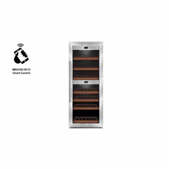 Caso | Wine cooler | WineComfort 380 Smart | Energy efficiency class G | Showcase | Free standing | Bottles capacity Up to 38 bottles | Cooling type Compressor technology | Stainless steel/Black