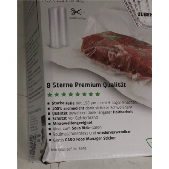 SALE OUT. Caso Roll for Vacuum sealer 20x600cm | Caso | Foil rolls | 01221 | 2 units | Dimensions (W x L) 20 x 600 cm | Transparent | DAMAGED PACKAGING