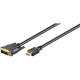 Goobay | DVI-D/HDMI cable, gold-plated | DVI-D male Single-Link (18+1 pin) | HDMI male (type A) | HDMI to DVI-D | 1.5 m