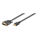 Goobay | DVI-D/HDMI cable, gold-plated | DVI-D male Single-Link (18+1 pin) | HDMI male (type A) | HDMI to DVI-D | 1.5 m