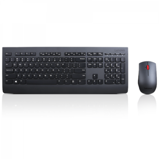 Lenovo | Professional | Professional Wireless Keyboard and Mouse Combo - US English with Euro symbol | Keyboard and Mouse Set | Wireless | Mouse included | US | Black | US English | Numeric keypad | Wireless connection