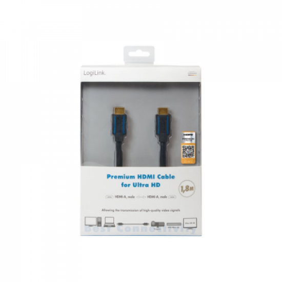 Logilink | Premium HDMI Cable for Ultra HD | CHB004 | HDMI male (type A) | HDMI male (type A) | HDMI to HDMI | 1.8 m