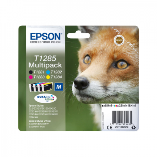 Epson T1285 Mpack | Ink Cartridge | Black, cyan, magenta, yellow