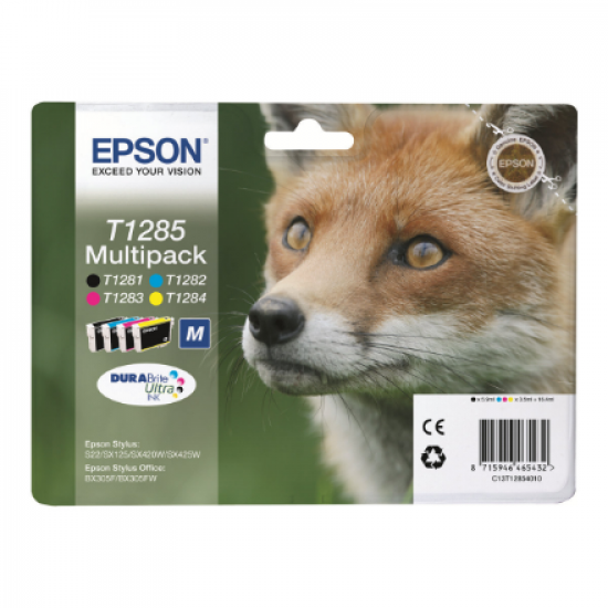 Epson T1285 Mpack | Ink Cartridge | Black, cyan, magenta, yellow