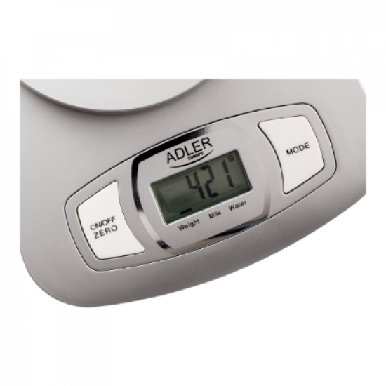 Adler | Kitchen scale | AD 3137s | Maximum weight (capacity) 5 kg | Graduation 1 g | Display type LCD | Silver