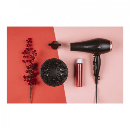 Adler | Hair Dryer | AD 2244 | 2000 W | Number of temperature settings 3 | Ionic function | Diffuser nozzle | Black