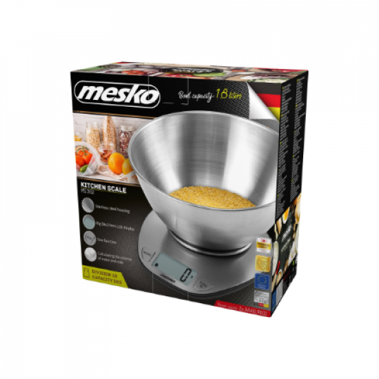 Mesko | Kitchen Scale | MS 3152 | Maximum weight (capacity) 5 kg | Graduation 1 g | Display type LCD | Stainless steel