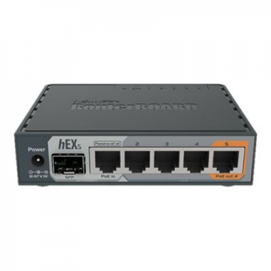 Enthernet Router hEX S | RB760iGS | No Wi-Fi | 10/100/1000 Mbit/s | Ethernet LAN (RJ-45) ports 5 | Mesh Support No | MU-MiMO No | No mobile broadband | Antenna type No antenna | 1 | 12 month(s)