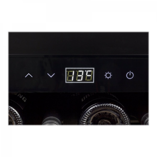 Caso | Wine cooler | WineSafe 18 EB | Energy efficiency class G | Built-in | Bottles capacity 18 bottles | Cooling type Compressor technology | Black