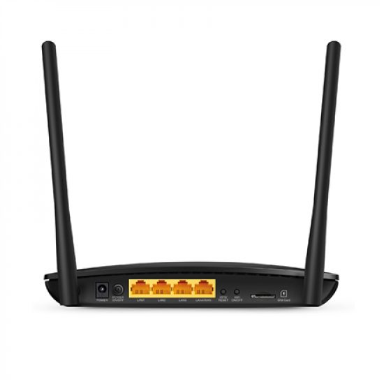 4G LTE Router | TL-MR6400 | 802.11n | 300 Mbit/s | 10/100 Mbit/s | Ethernet LAN (RJ-45) ports 3 | Mesh Support No | MU-MiMO No | 4G | Antenna type 2xExternal | No USB