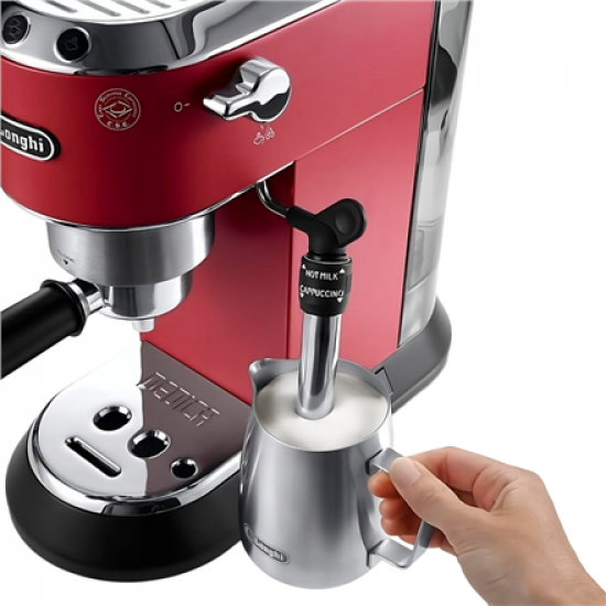 Delonghi | Dedica Espresso Coffee Maker | EC685.R | Pump pressure 15 bar | Built-in milk frother | Semi-automatic | 1300 W | Red