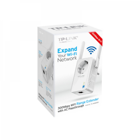 TP-LINK | Extender with AC Passthrough | TL-WA860RE | 10/100 Mbit/s | Ethernet LAN (RJ-45) ports 1 | 802.11n | 2.4GHz | Wi-Fi data rate (max) 300 Mbit/s | Extra socket