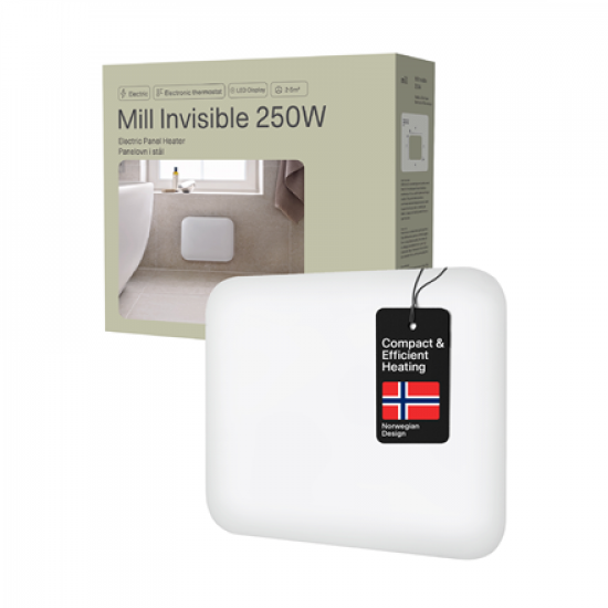 Mill | Heater | IB250 Steel | Panel Heater | 250 W | Number of power levels 1 | Suitable for rooms up to 2-5 m² | White