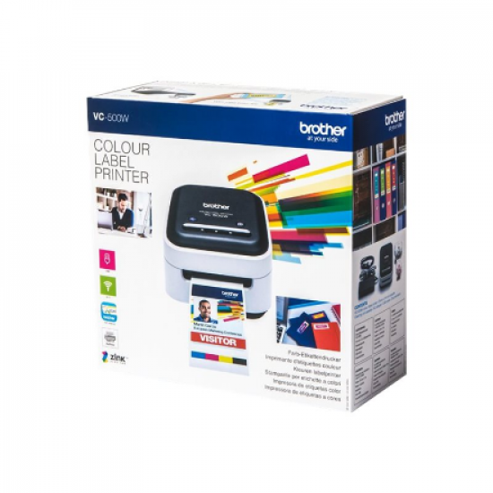 Brother VC-500W | Colour | ZINK Zero-Ink | Label Printer | Wi-Fi | Black/ grey