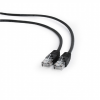 Gembird PP12-1M/BK Black Patch cord cat. 5E molded strain relief 50u