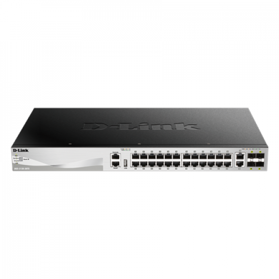 D-Link | DGS-3130-30TS | Switch | Managed L3 | Rack mountable | Gigabit Ethernet (copper) ports quantity 24 | 10 Gbps (RJ-45) ports quantity 2 | SFP+ ports quantity 4 | Power supply type Optional redundant